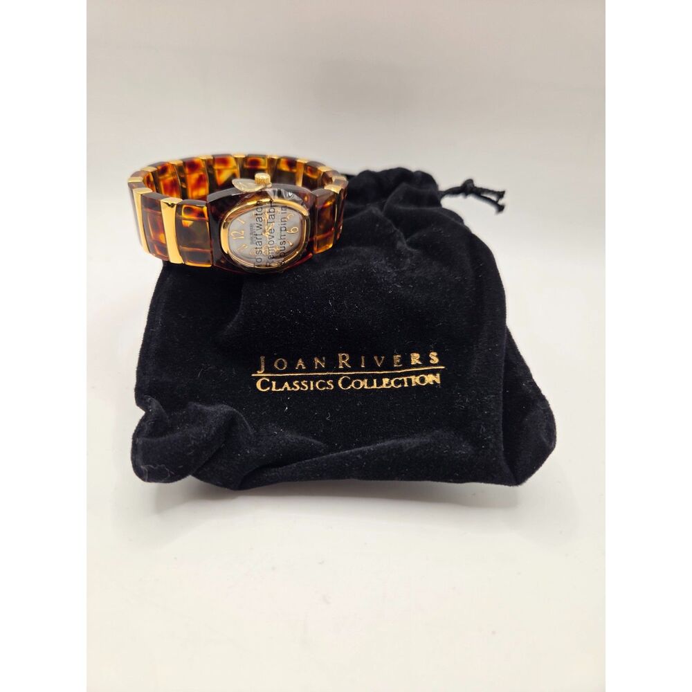 1800. Joan Rivers Classics Watch In Gold Tone and Tortoise Shell NIB